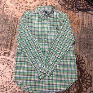 Boys Ralph Lauren green Oxford shirt size 18/20